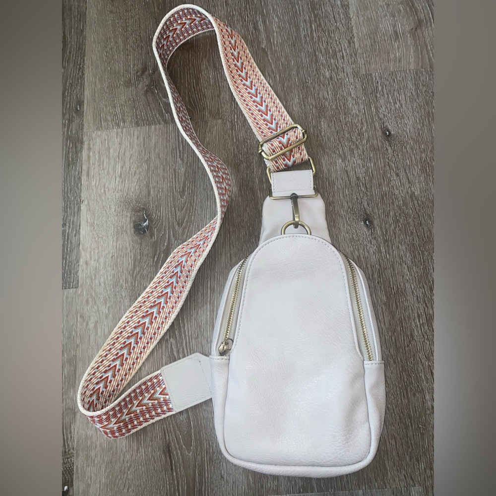 Anthropologie Liberty Sling Crossbody Bag with Patterned Strap